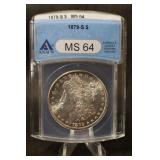 1879-S  Morgan Dollar MS64 ANACS