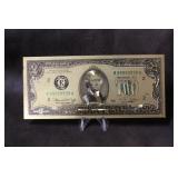 $2.00 Gold Plated Fantasy Note