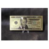 $20.00 Gold Plated Fantasy Note