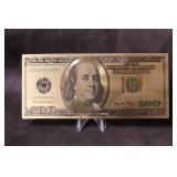 $100.00 Gold Plated Fantasy Note
