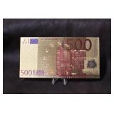 $500. Euro Gold Plated Fantasy Note