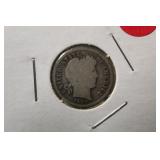 1908-P  Barber Silver Dime 90% Silver
