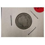 1904-P  Barber Silver Dime 90% Silver