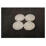 Lot of 4 90% Silver Dimes