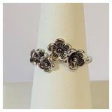 .925 Silver Floral Ring Size 8
