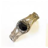 Pewter Cuff with Black Onyx Set