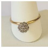 14K Gold Diamond Ring Size 11.5-12