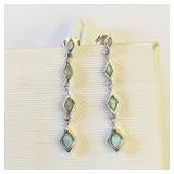 .925 Silver and Larimar Drop Earrings