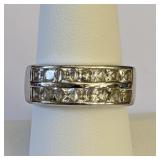 .925 Silver Band with CZs Size 8.75