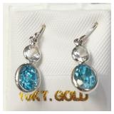 Blue Zircons(10ct) Earrings