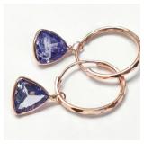 Rose Gold Tanzanite 2.7ct Earrings 1.13Gr