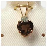 10K Gold Garnet Pendant