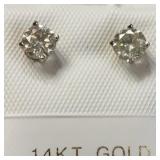 14K  Wh.Gold Diamond(0.7ct) Earrings .68Gr