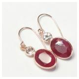 Rose Gold Ruby(2.6ct) White Sapphire(0.25ct)