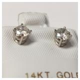 14K  Wh.Gold Diamond(0.62ct) Earrings .64gr