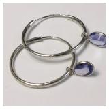 10K Wh.Gold Tanzanite(1.4ct) Earrings 1.34Gr