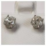 14K Wh.Gold Diamond(0.8ct) Earrings