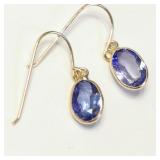 14K Y.Gold  Tanzanite(1.3ct) Earrings .45gr