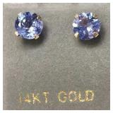14K  Y.Gold Tanzanite(1.5ct) Earrings