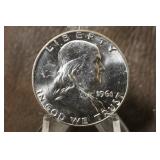 1961-D Uncirculated Franklin Silver Half Dollar