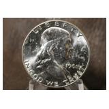 1961-D Uncirculated Franklin Silver Half Dollar