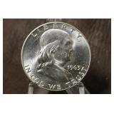 1963-D Uncirculated Franklin Silver Half Dollar