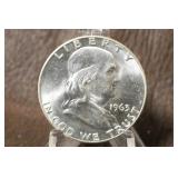1963-D Uncirculated Franklin Silver Dollar