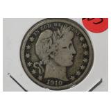 1910-S Barber Silver Half Dollar Semi-Key Date