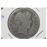 1895-S Barber Silver Half Dollar Semi-Key Date