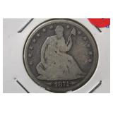 1874 Seated Liberty Silver Half Dollar