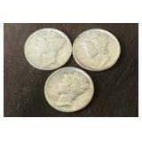 Lot of 3 Silver Dimes