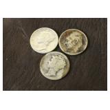 Lot of 3 Silver Dimes