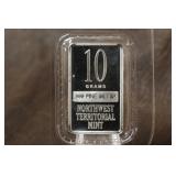 10 gram .999 Pure Silver Bar