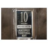 10 gram .999 Pure Silver Bar