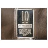 10 gram .999 Pure Silver Bar