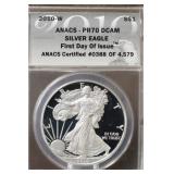 2010-W 1oz .999 Silver Eagle  Proof 70