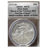 2013-S MS70 1oz .999 Silver Eagle