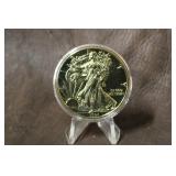 2008 1oz .999 Silver Eagle 24Kt Gold Plated