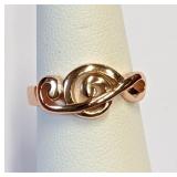 .925 Silver/RGPlated Treble Clef Ring Size 6   R