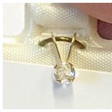 14K Gold & White Topaz Pendant