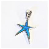 .925 Silver Blue Opal Starfish Pendant    R