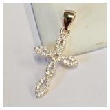 .925 Silver/RG plated Infinity Cross Pendant