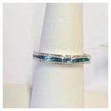 .925 Silver Opal Eternity Band Size 8    L