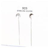 .925 Silver Half Moon Drop Earrings      R