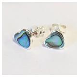 .925 Silver Abalone Shell Earrings    R