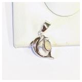.925 Silver White Opal Charm Pendant    R