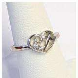 .925 Silver CZ Cross Ring Sz 7   L