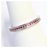 .925 Silver Eternity Band Ring Sz 7   R