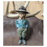 Vintage Cast Iron Boy Scout Coin BAnk