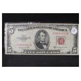1953B $5 Red Seal Bank Note